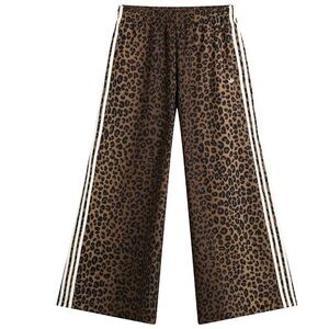 adidas Firebird Leopard Print Track Pants with White Stripes